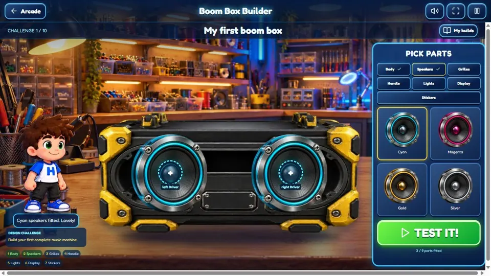 Boom Box Builder: Choose your favourite parts